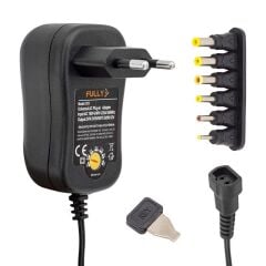 FULLY O-3121 3 VOLT - 12 VOLT - 1 AMPER AYARLI 6 UÇLU SWITCH MODE PLASTİK KASA ADAPTÖR