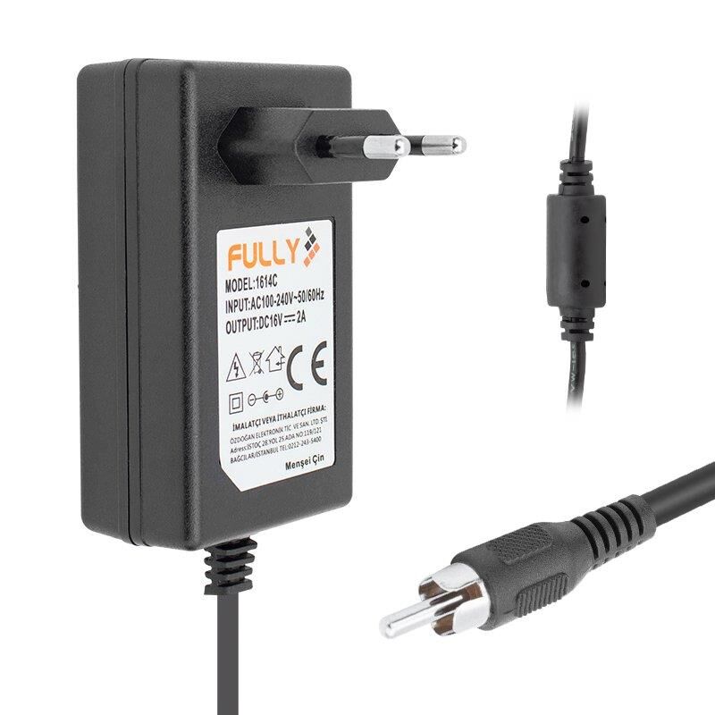 Fully O-1614C 16 Volt 2 Amper TOS RCA Uçlu Santral Adaptörü