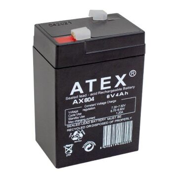 Atex 6 Volt 4 AH Işıldak Aküsü (70*48*101 Mm)