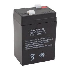 Atex 6 Volt 4 AH Işıldak Aküsü (70*48*101 Mm)