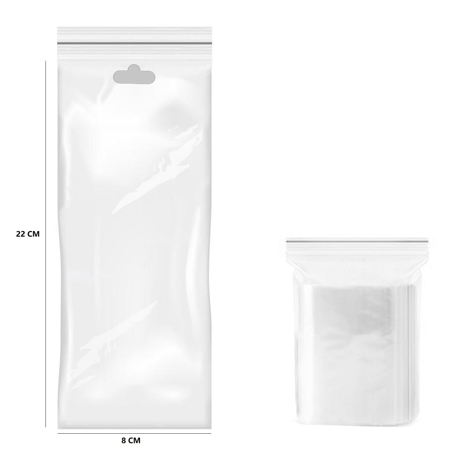Şeffaf Askılı Kumanda Poşeti 22x8 Cm (100 Adet)