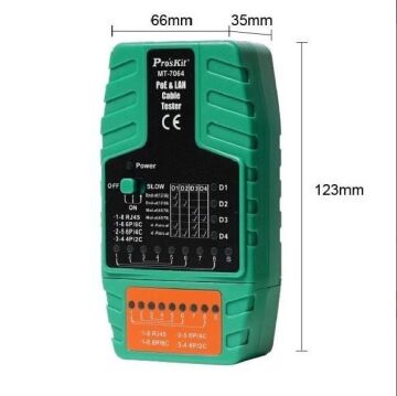 Proskit MT-7064 PoE ve LAN Kablo Test Cihazı,Kablo Bulucu,Kablo İzleyici