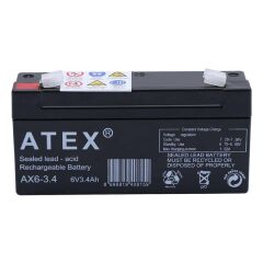 Atex 6 Volt - 3.4 Amper Yatık Akü