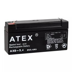 Atex 6 Volt - 3.4 Amper Yatık Akü