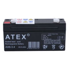 Atex 6 Volt - 3.4 Amper Yatık Akü