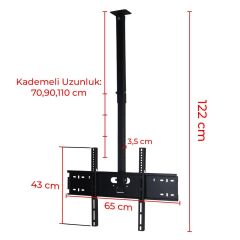 PowerMaster PM-32 Led/Lcd/Plazma 70-90-110 CM Dar Ağız 45 Derece Açılı Tavan TV Askı Aparatı