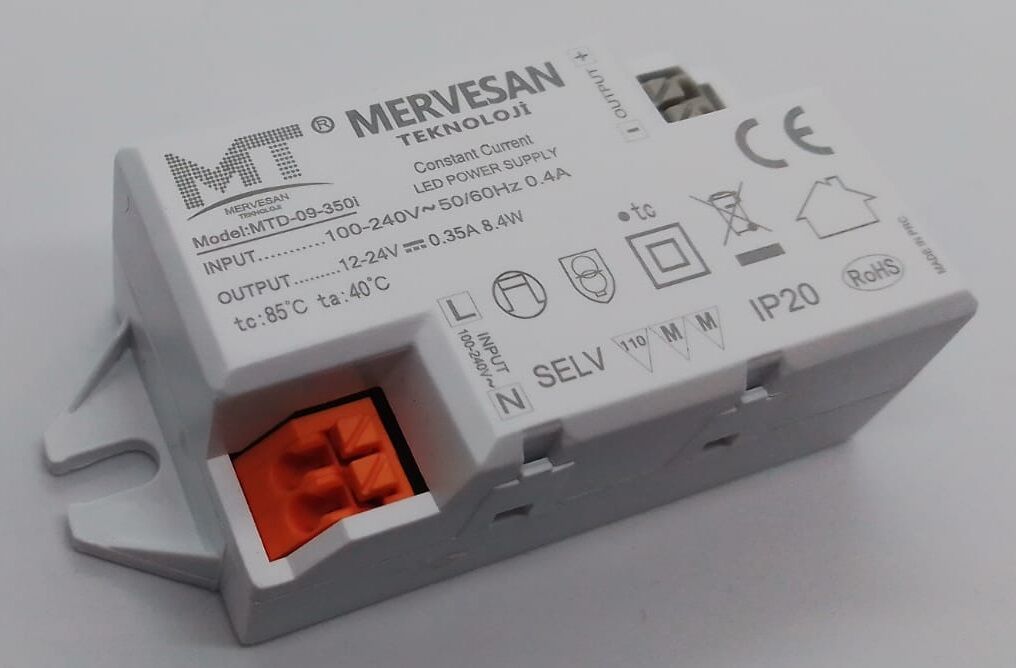 MERVESAN MTD-09-350i 9-24VDC 350 mA IP30 LED Sürücü
