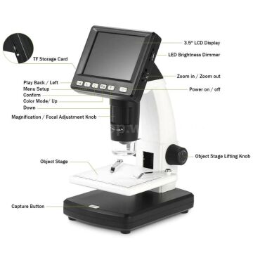 Soif 5mp 500x Dijital LCD Ekranlı Stereo Mikroskop Sd Kart + Şarj Pili