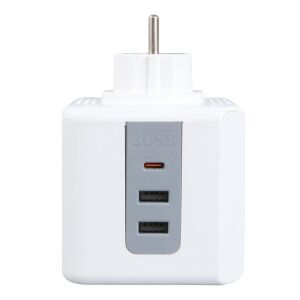 VEA VE-23089 2x USB 1x Type-C 3'lü Çocuk Ve Termal Korumalı Grup Priz