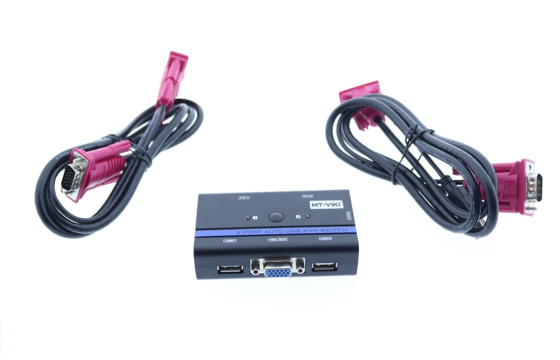 MT-VIKI 2 Port Kvm Switch Otomatik Klavye ile Geçiş 3x USB Girişli