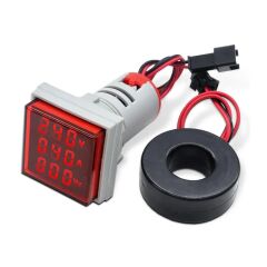 Powermaster Voltampermetre 50-500V 0-100A AC Kare Kırmızı (AD22-22VAS)