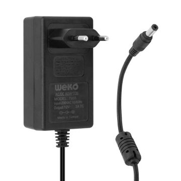Weko 12 Volt - 3 Amper - 36 Watt 5.5*2.5 Uçlu Plastik Kasa Priz Tip Adaptör