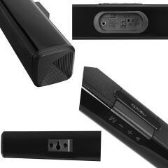 Mikado MD-SS101 Siyah 10Wx2 12V/1.5A Bluetooth Usb Aux SD Kart Girişli Ev Sinema Soundbar Hoparlör