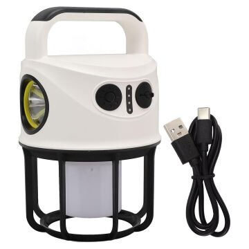 Powermaster CH-22025 Çift Işıklı Kamp Lambası El Feneri PowerBank Özellikli (Gün Işığı - Beyaz)