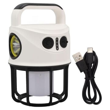 Powermaster CH-22025 Çift Işıklı Kamp Lambası El Feneri PowerBank Özellikli (Gün Işığı - Beyaz)