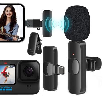 MagicVoice K8 Kablosuz Type-C Vlogger Yaka Mikrofonu (Android, GoPro, Osmo Action, iPhone, iPad)