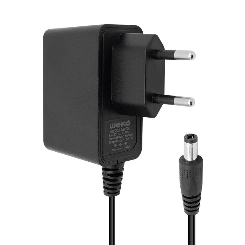 Weko 24 Volt 1 Amper 24 Watt Plastik Kasa Priz Tipi Adaptör (5.5x2.5 Uçlu)