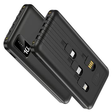 Powerway TX109 10.000mAh Kablolu Dijital Göstergeli Fenerli Powerbank Dahili Telefon Stand (MİCRO - TYPE C - LİGHTNİNG)