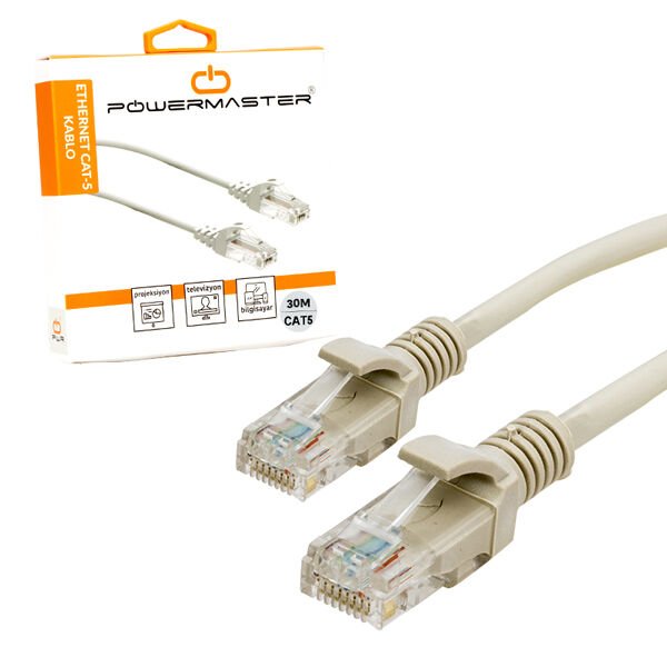 PowerMaster PM-11164 Cat5 30 Metre RJ45 Patch Network Ethernet İnternet Kablosu