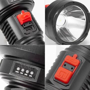 Powermaster HY-789 USB'li 3 Modlu Şarjlı El Feneri