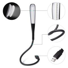 PowerMaster PM-24561 14 Ledli Siyah Esnek Usb Led Lamba