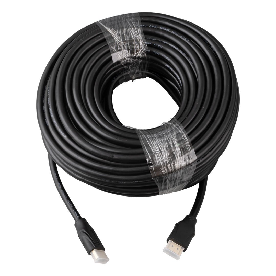 Fully G-507K Plastik Düz Siyah 25 Metre Gold Poşetli Hdmi Kablo