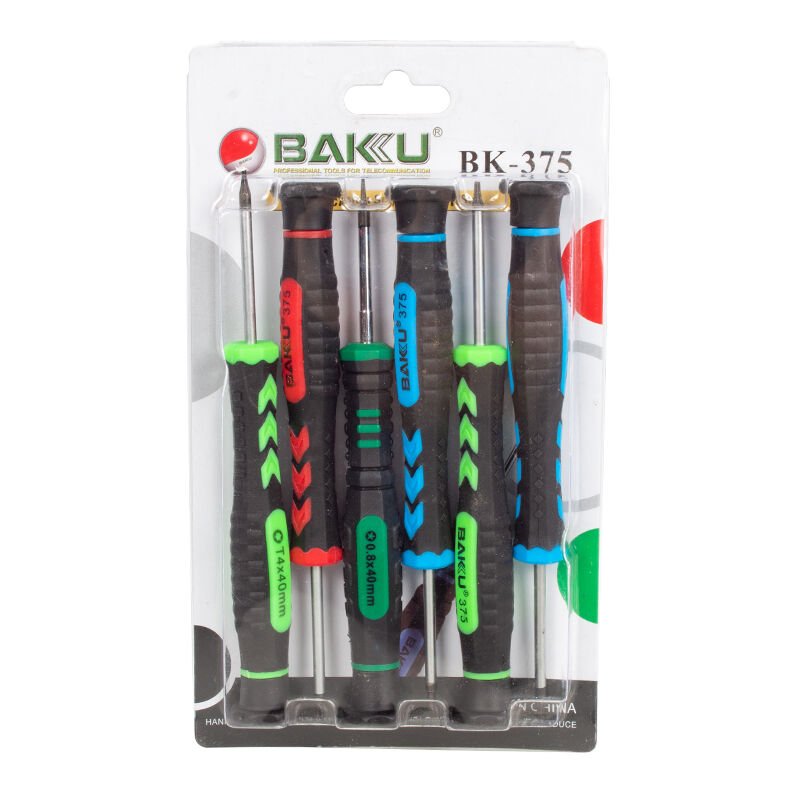BAKU BK-375 ELEKTRONİKÇİ TORNAVİDA SETİ 6LI
