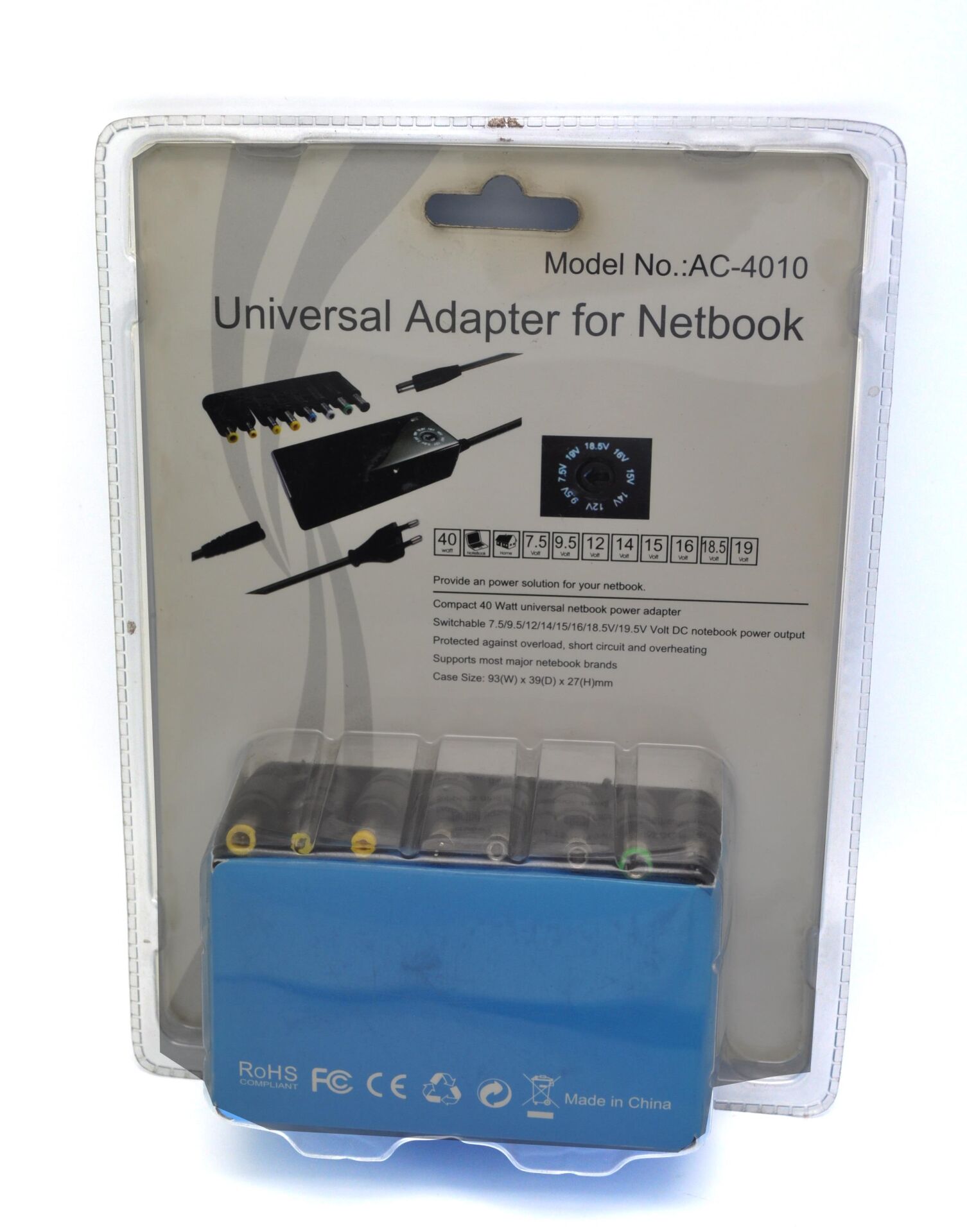 7.5, 9.5, 12, 14, 15, 16, 18.5, 19 Volt Ayarlı Notebook Adaptör 40w