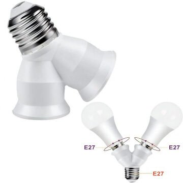 Ledx DY-101 E27 Duy Çoğaltıcı (Tek Duydan Çift E27 Lamba Bağlantısı)