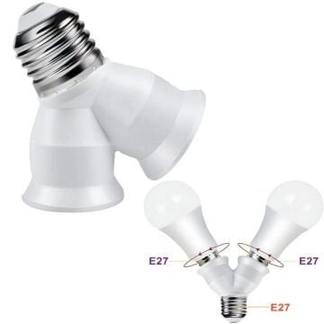 Ledx DY-101 E27 Duy Çoğaltıcı (Tek Duydan Çift E27 Lamba Bağlantısı)