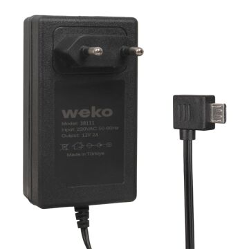Weko WK-38111 Yerli Üretim 12 Volt - 2 Amper Micro Usb L Uçlu Priz Tipi Adaptör