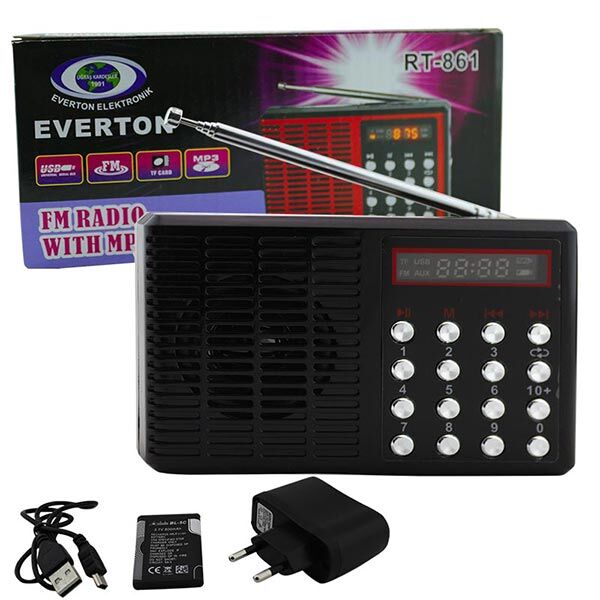 EVERTON RT-861 USB Lİ RADYO * MÜZİK KUTUSU USB/SD/FM/SW