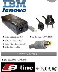 Ibm Lenovo 20v 4.5a Notebook Adaptörü 7.9x5.5mm İğneli Sarı Soket