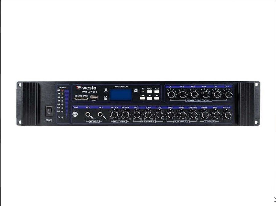 Westa WM-2700U 700W USB/BT/SD 6 Bölgeli Hat Trafolu Mikser Amfi - Anfi