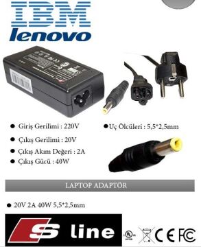 Ibm Lenovo 20v 2a Notebook Adaptör 5.5x2.5mm 40w