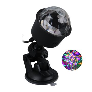Ledx AL-KX-6889 Projeksiyon Atmosferli Usbli 4 Watt Şarjlı Sihirli Rgb Led Disko Topu