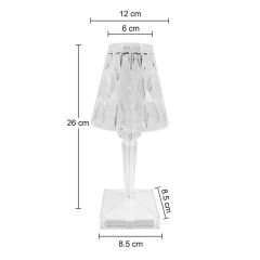 PowerMaster HA-1638 Dekoratif RGB LED'li Ambiyans Masa Gece Lambası Şarjlı Dokunmatik Tuşlu