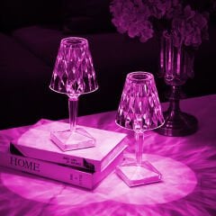 PowerMaster HA-1638 Dekoratif RGB LED'li Ambiyans Masa Gece Lambası Şarjlı Dokunmatik Tuşlu