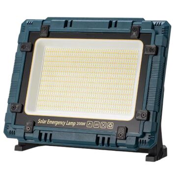 Powermaster W8109-1 Şarjlı Powerbank Özellikli 200W Günışığı/Beyaz Renk Solar Aydınlatma Acil Durum / Kamp Lambası