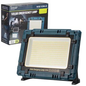 Powermaster W8109-1 Şarjlı Powerbank Özellikli 200W Günışığı/Beyaz Renk Solar Aydınlatma Acil Durum / Kamp Lambası