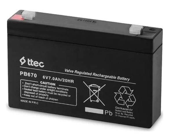 TTEC 6 VOLT 7 AMPER KURU AKÜ (151X35X94MM)