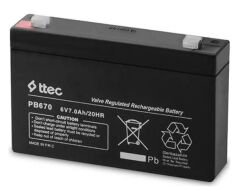 TTEC 6 VOLT 7 AMPER KURU AKÜ (151X35X94MM)