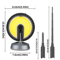 PowerMaster PM-24564 25 Watt USB - Type-C Girişli Cob Ledli Tek Yönlü 180 Derece Solar Çalışma Lambası