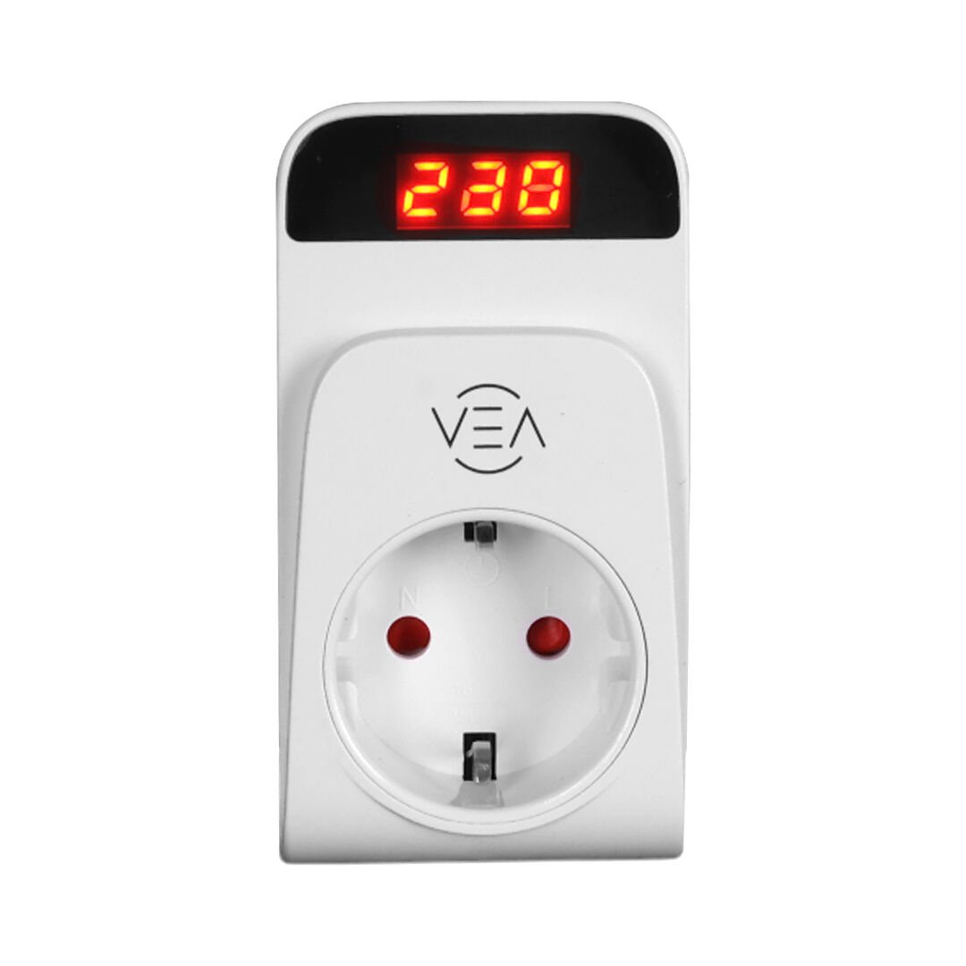 Vea VE-25530 15A 3520W Tekli Dijital Göstergeli Akım Korumalı Priz Aşırı Yüksek Gerilim