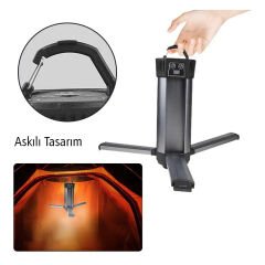 PowerMaster PM-24566 35 Watt USB - Type-C Girişli P50 Ve Cob Ledli 3 Kanatlı Kollu Çalışma Lambası