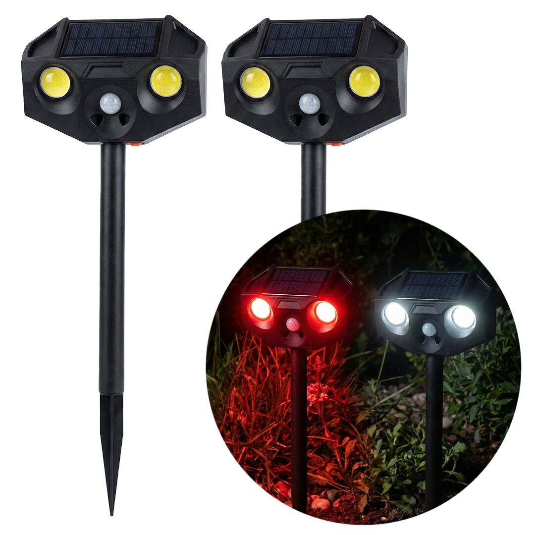 PowerMaster PM-29074 Beyaz ve Kırmızı Renkli Hareket Sensörlü Solar Bahçe Aydınlatması