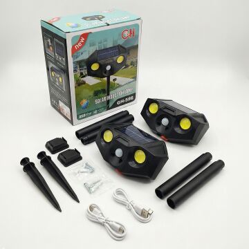 PowerMaster PM-29074 Beyaz ve Kırmızı Renkli Hareket Sensörlü Solar Bahçe Aydınlatması