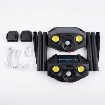 PowerMaster PM-29074 Beyaz ve Kırmızı Renkli Hareket Sensörlü Solar Bahçe Aydınlatması