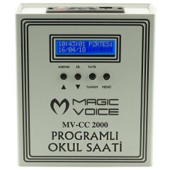 Magicvoice MV-CC2000 USB Duvar Tipi Programlı 20 Adet MP3 Formatı Zil / İstiklal Marşlı Akıllı Dijital Okul Saati (Çan Takılabilir)
