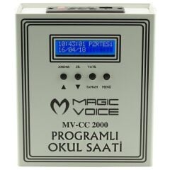 Magicvoice MV-CC2000 USB Duvar Tipi Programlı 20 Adet MP3 Formatı Zil / İstiklal Marşlı Akıllı Dijital Okul Saati (Çan Takılabilir)